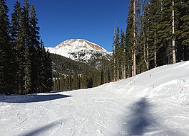 滑雪,山,冬天