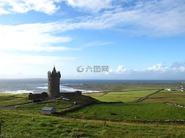 爱尔兰,海边的城堡,塔