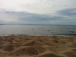 沙,himmel,湖