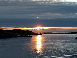 海,日落,美丽