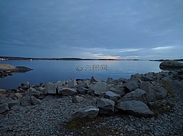 himmel,石,海