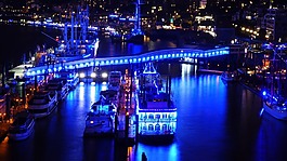 蓝色的海港,汉堡,端口
