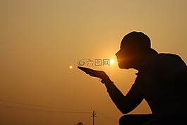 側(cè)影,太陽,吻