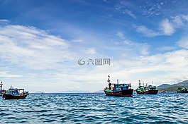 小船,出,濱