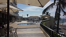 露台,酒店,海滩