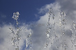 噴霧,天空,水