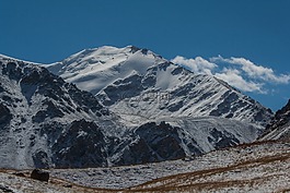 山,雪,云