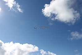 藍色的天空,夏天,天空