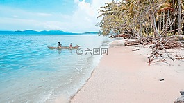 船,海灘,旅行