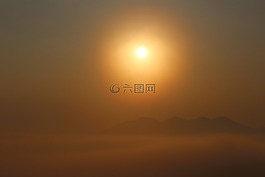 日出,天堂,云