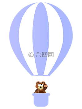 熊,藍色,氣球