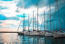 景觀,海景,船
