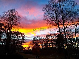 日落,黃昏,多彩