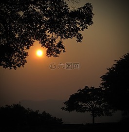 日落,中國,亞洲