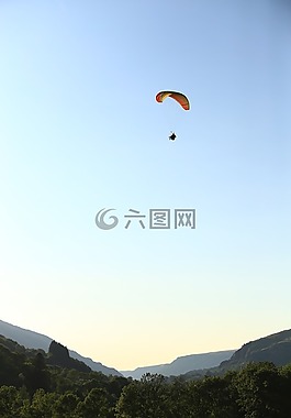 景觀,滑翔傘,飛