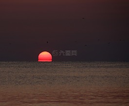 日出,偉大,水