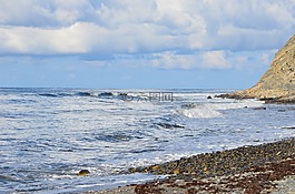 海,波,石頭
