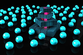 方,球3d,照亮