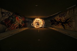 長時間曝光,光,夜
