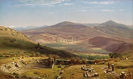 沃辛頓whittredge,山,廢墟