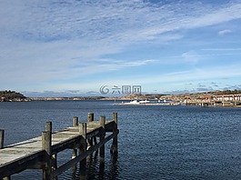 橋,海岸,海