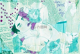 拼貼畫,男子,男