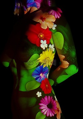 女子,行為,剪影