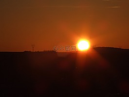日落,天 s,天空
