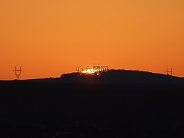日落,天 s,天空