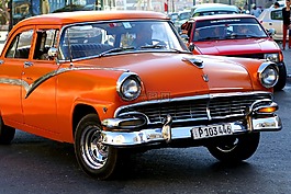 古巴,車,橙色
