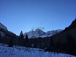 日落,斯諾馬斯,山