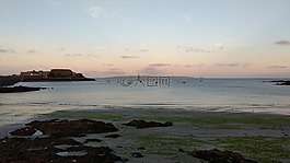 格恩西岛,景观,黄昏