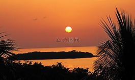 佛羅里達(dá),日落,海洋