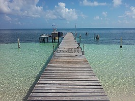 海灘,碼頭,海洋