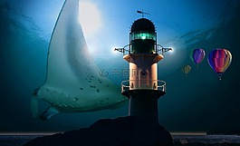 燈塔,指路明燈,海洋