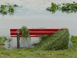 高水,公園長椅,淹沒