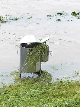 垃圾桶,洪水,高水