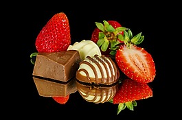 草莓,巧克力,食品