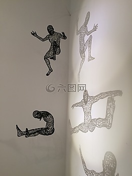藝術(shù),男子,墻上