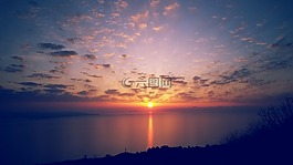 日落,海,天空