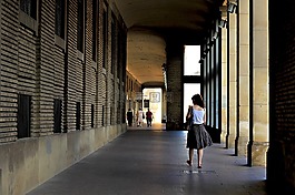 婦女,街,城市