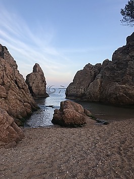 海灘,海,砂