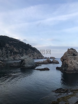 岩石,海,水