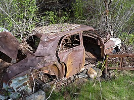 被遺棄的老爺車,車,銹和時間