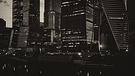 城市,莫斯科,晚上