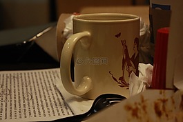 杯子,咖啡,寫