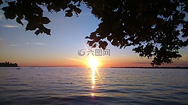日落,太陽,傍晚的天空