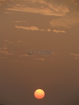 日落,太陽(yáng),云