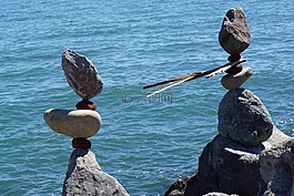 巖,海灘,海