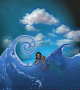 海,波,海人